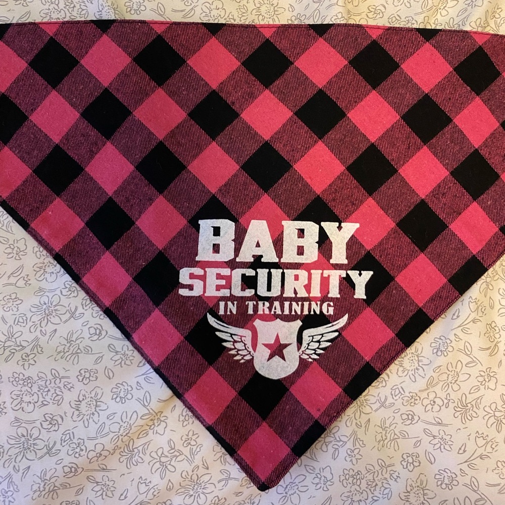 Dog bandanna baby announcement